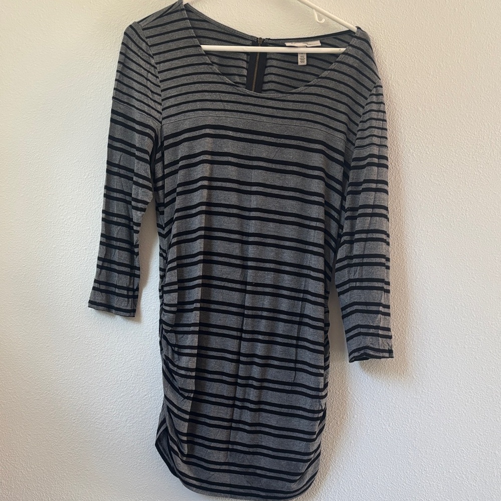 Jessica Simpson Black and Gray Striped Tunic Maternity